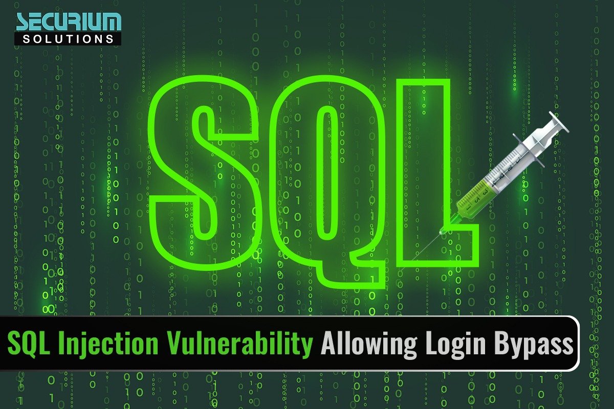 SQL injection vulnerability allowing login bypass. - Securium Solutions